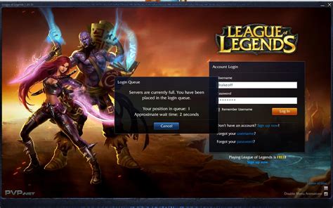 league of legends log in.